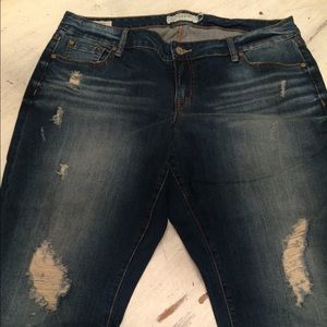 LADIES PLUS SZ 16 TORRID BOYFRIEND DISTRESS JEANS
